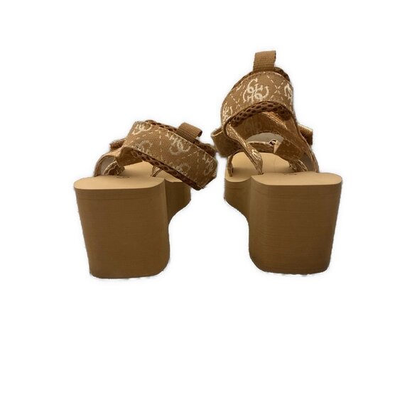 Guess Tan Quattro G Daysa Strappy Eva Wedge Sandals 8 - Picture 4 of 5